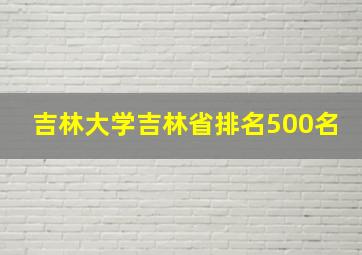 吉林大学吉林省排名500名