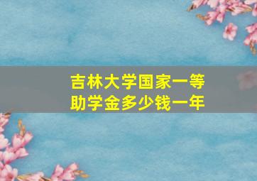 吉林大学国家一等助学金多少钱一年