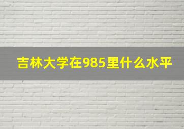 吉林大学在985里什么水平