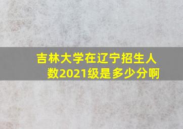 吉林大学在辽宁招生人数2021级是多少分啊