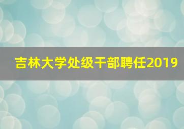 吉林大学处级干部聘任2019