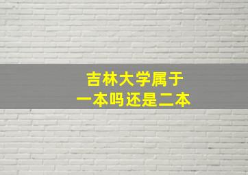 吉林大学属于一本吗还是二本