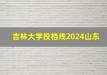 吉林大学投档线2024山东