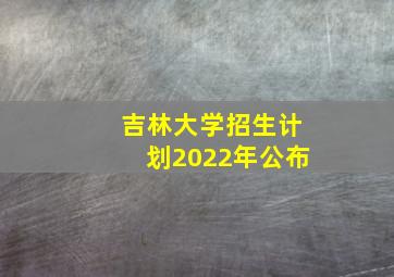 吉林大学招生计划2022年公布