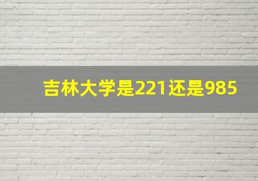 吉林大学是221还是985