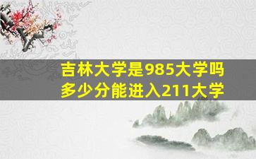 吉林大学是985大学吗多少分能进入211大学