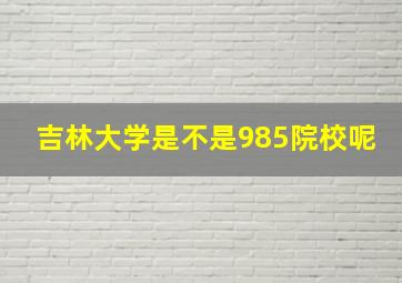 吉林大学是不是985院校呢