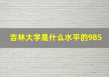 吉林大学是什么水平的985