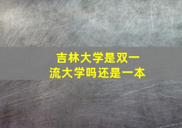 吉林大学是双一流大学吗还是一本