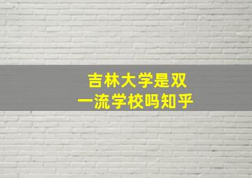 吉林大学是双一流学校吗知乎