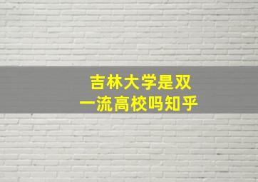 吉林大学是双一流高校吗知乎