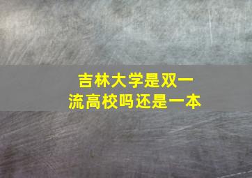 吉林大学是双一流高校吗还是一本