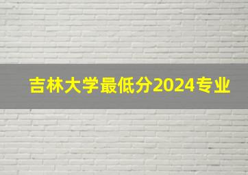 吉林大学最低分2024专业