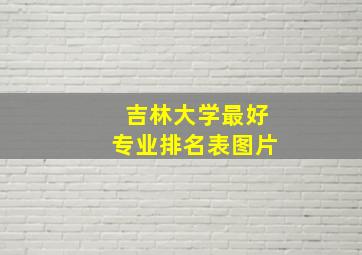 吉林大学最好专业排名表图片