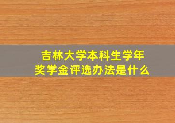 吉林大学本科生学年奖学金评选办法是什么