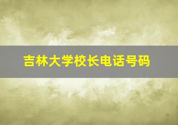 吉林大学校长电话号码