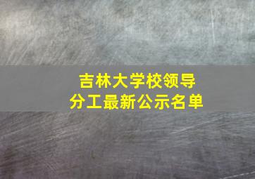 吉林大学校领导分工最新公示名单