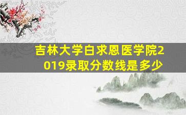 吉林大学白求恩医学院2019录取分数线是多少