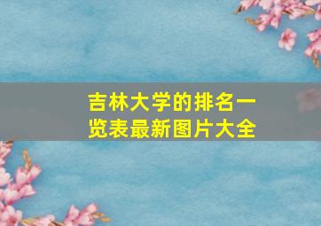 吉林大学的排名一览表最新图片大全