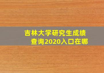 吉林大学研究生成绩查询2020入口在哪