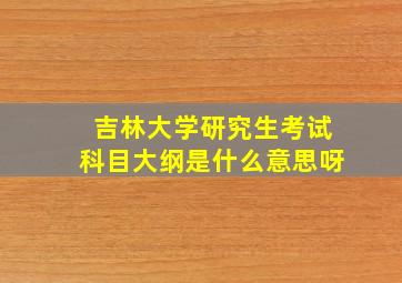 吉林大学研究生考试科目大纲是什么意思呀