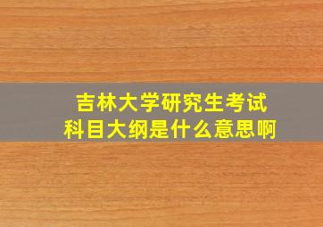 吉林大学研究生考试科目大纲是什么意思啊