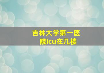 吉林大学第一医院icu在几楼