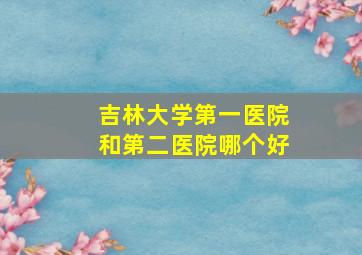 吉林大学第一医院和第二医院哪个好