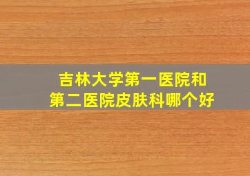 吉林大学第一医院和第二医院皮肤科哪个好