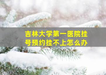 吉林大学第一医院挂号预约挂不上怎么办