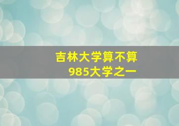 吉林大学算不算985大学之一