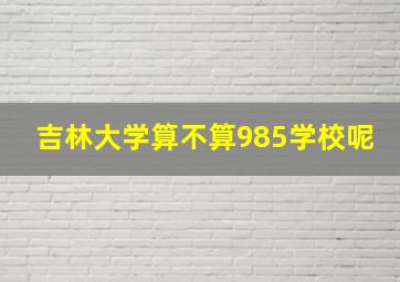 吉林大学算不算985学校呢