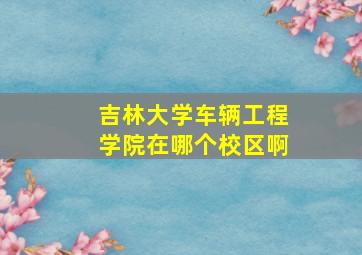 吉林大学车辆工程学院在哪个校区啊