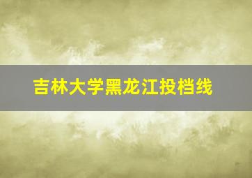 吉林大学黑龙江投档线