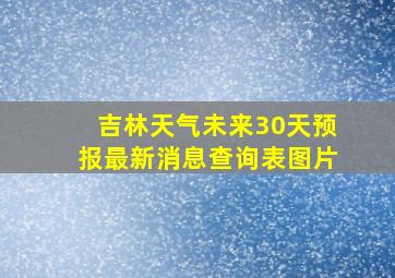 吉林天气未来30天预报最新消息查询表图片