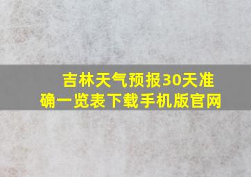 吉林天气预报30天准确一览表下载手机版官网