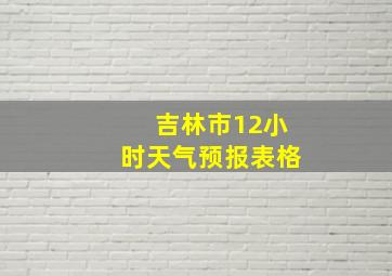 吉林市12小时天气预报表格