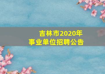 吉林市2020年事业单位招聘公告