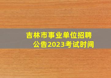 吉林市事业单位招聘公告2023考试时间