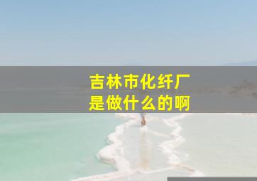 吉林市化纤厂是做什么的啊