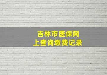 吉林市医保网上查询缴费记录