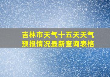 吉林市天气十五天天气预报情况最新查询表格