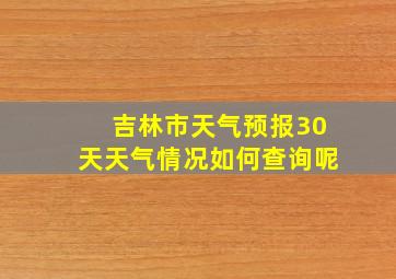 吉林市天气预报30天天气情况如何查询呢