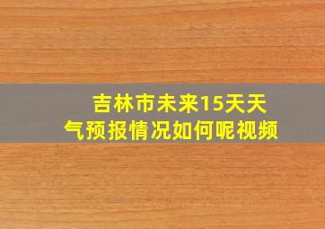 吉林市未来15天天气预报情况如何呢视频