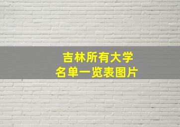 吉林所有大学名单一览表图片