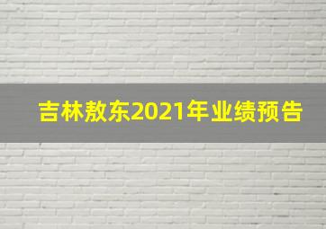 吉林敖东2021年业绩预告