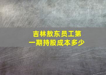 吉林敖东员工第一期持股成本多少