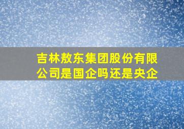 吉林敖东集团股份有限公司是国企吗还是央企