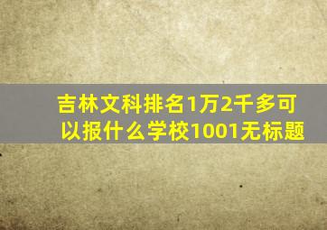 吉林文科排名1万2千多可以报什么学校1001无标题