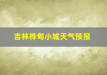 吉林桦甸小城天气预报